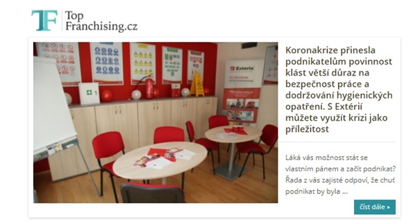 Napsali o nás - jedinečný franchisový koncept EXTÉRIA MARKET na portále TopFranchising.cz